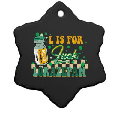 L Is For Lorazepam St Patrick's Day Nurse Pharmacist Crna Ceramic Star Ornament