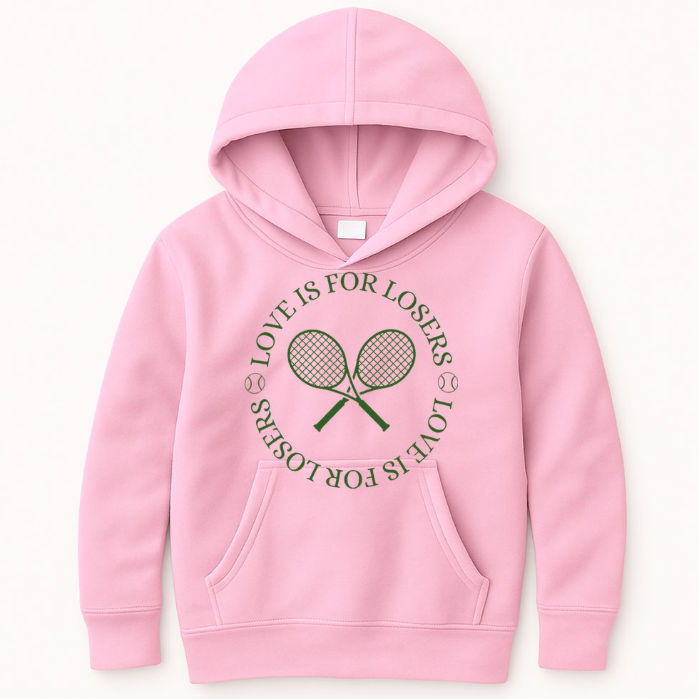 Love Is For Losers Tennis Funny For Tennis Player Kids Hoodie
