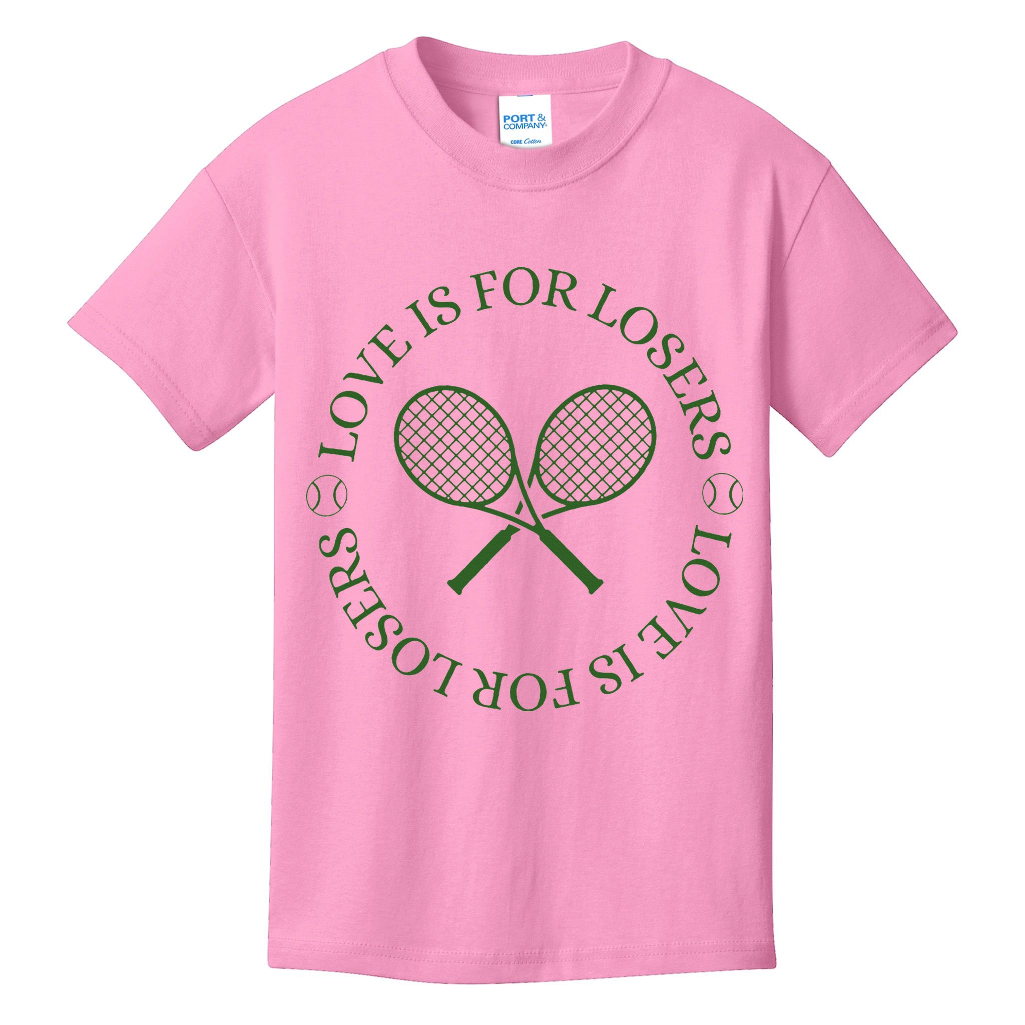 Love Is For Losers Tennis Funny For Tennis Player Kids T-Shirt