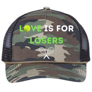 Love Is For Losers Tennis Retro Rope Trucker Hat Cap