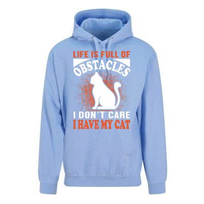 Life Is Full Of Obstacles I Don't Care I Have My Cat Unisex Surf Hoodie