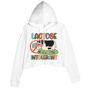 Lactose Intolerant Funny Sarcastic Meme Crop Fleece Hoodie