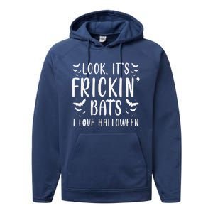 Look Its Frickin Bats I Love Halloween Bat Costume Cute Performance Fleece Hoodie