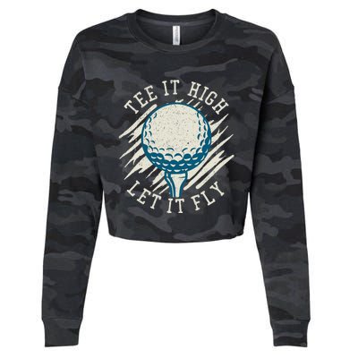 Let it Fly Distressed Golf Cropped Pullover Crew