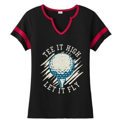 Let it Fly Distressed Golf Ladies Halftime Notch Neck Tee