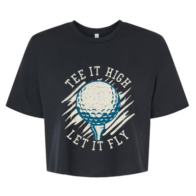 Let it Fly Distressed Golf Bella+Canvas Jersey Crop Tee