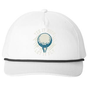 Let it Fly Distressed Golf Snapback Five-Panel Rope Hat