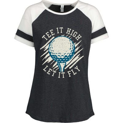 Let it Fly Distressed Golf Enza Ladies Jersey Colorblock Tee