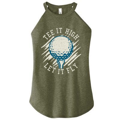 Let it Fly Distressed Golf Women’s Perfect Tri Rocker Tank