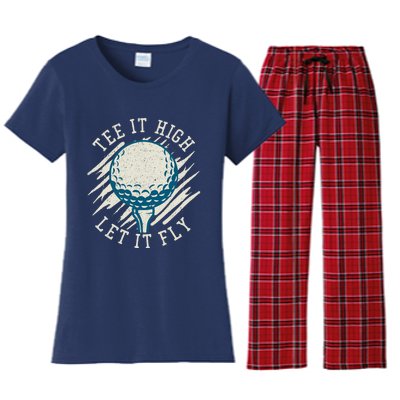 Let it Fly Distressed Golf Women's Flannel Pajama Set