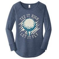 Let it Fly Distressed Golf Women's Perfect Tri Tunic Long Sleeve Shirt