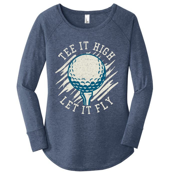 Let it Fly Distressed Golf Women's Perfect Tri Tunic Long Sleeve Shirt