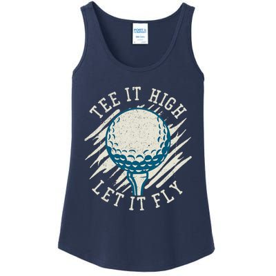 Let it Fly Distressed Golf Ladies Essential Tank