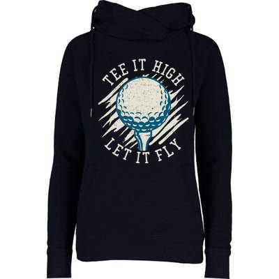 Let it Fly Distressed Golf Womens Funnel Neck Pullover Hood