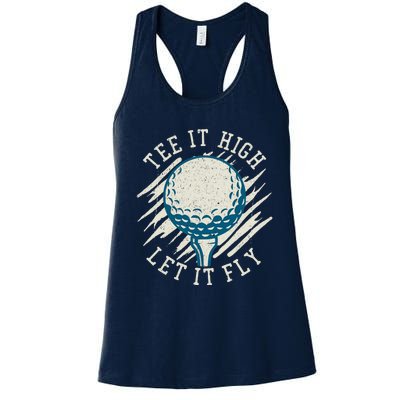 Let it Fly Distressed Golf Women's Racerback Tank