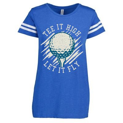 Let it Fly Distressed Golf Enza Ladies Jersey Football T-Shirt