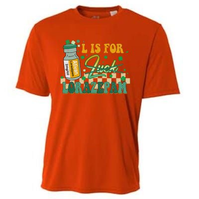 L Is For Lorazepam St Patrick's Day Nurse Pharmacist Crna Cooling Performance Crew T-Shirt