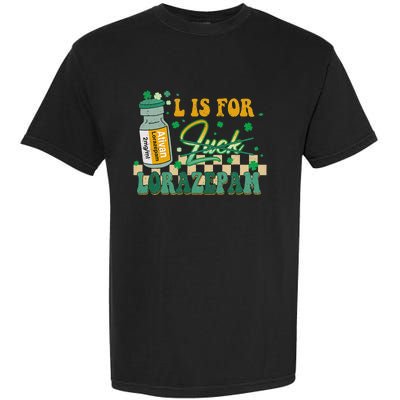 L Is For Lorazepam St Patrick's Day Nurse Pharmacist Crna Garment-Dyed Heavyweight T-Shirt