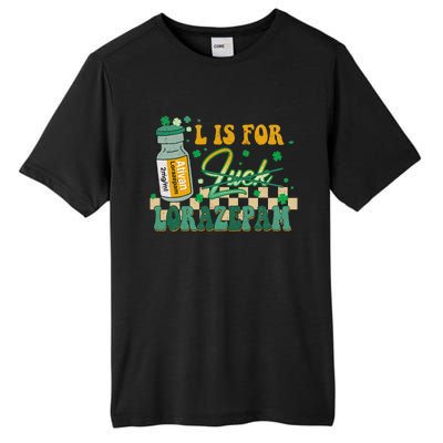 L Is For Lorazepam St Patrick's Day Nurse Pharmacist Crna Tall Fusion ChromaSoft Performance T-Shirt