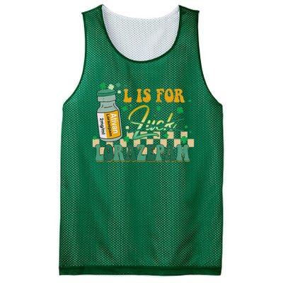 L Is For Lorazepam St Patrick's Day Nurse Pharmacist Crna Mesh Reversible Basketball Jersey Tank