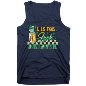 L Is For Lorazepam St Patrick's Day Nurse Pharmacist Crna Tank Top