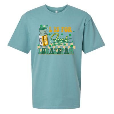 L Is For Lorazepam St Patrick's Day Nurse Pharmacist Crna Sueded Cloud Jersey T-Shirt