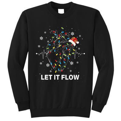 Let It Flow Anatomy Heart Cardiac Nurse Santa Hat Xmas Sweatshirt