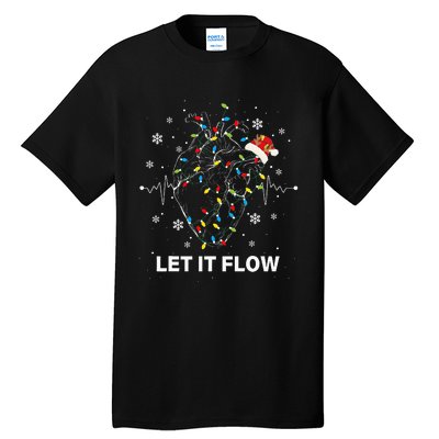 Let It Flow Anatomy Heart Cardiac Nurse Santa Hat Xmas Tall T-Shirt