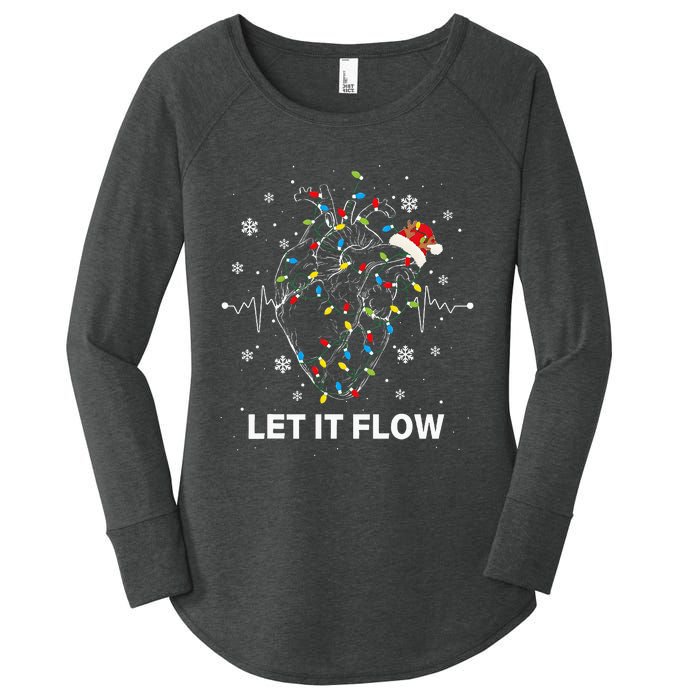 Let It Flow Anatomy Heart Cardiac Nurse Santa Hat Xmas Women's Perfect Tri Tunic Long Sleeve Shirt