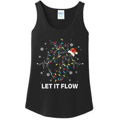 Let It Flow Anatomy Heart Cardiac Nurse Santa Hat Xmas Ladies Essential Tank