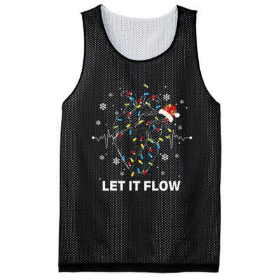 Let It Flow Anatomy Heart Cardiac Nurse Santa Hat Xmas Mesh Reversible Basketball Jersey Tank