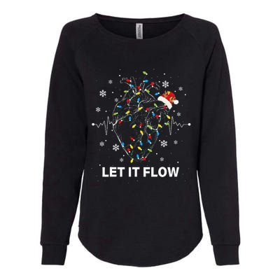 Let It Flow Anatomy Heart Cardiac Nurse Santa Hat Xmas Womens California Wash Sweatshirt