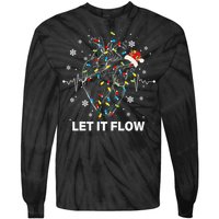 Let It Flow Anatomy Heart Cardiac Nurse Santa Hat Xmas Tie-Dye Long Sleeve Shirt