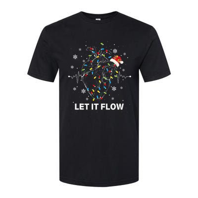 Let It Flow Anatomy Heart Cardiac Nurse Santa Hat Xmas Softstyle CVC T-Shirt