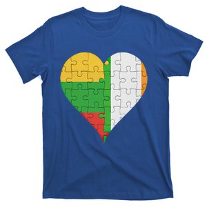 Lithuanian Irish Flag Heart Gift T-Shirt