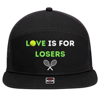 Love Is For Losers Tennis 7 Panel Mesh Trucker Snapback Hat