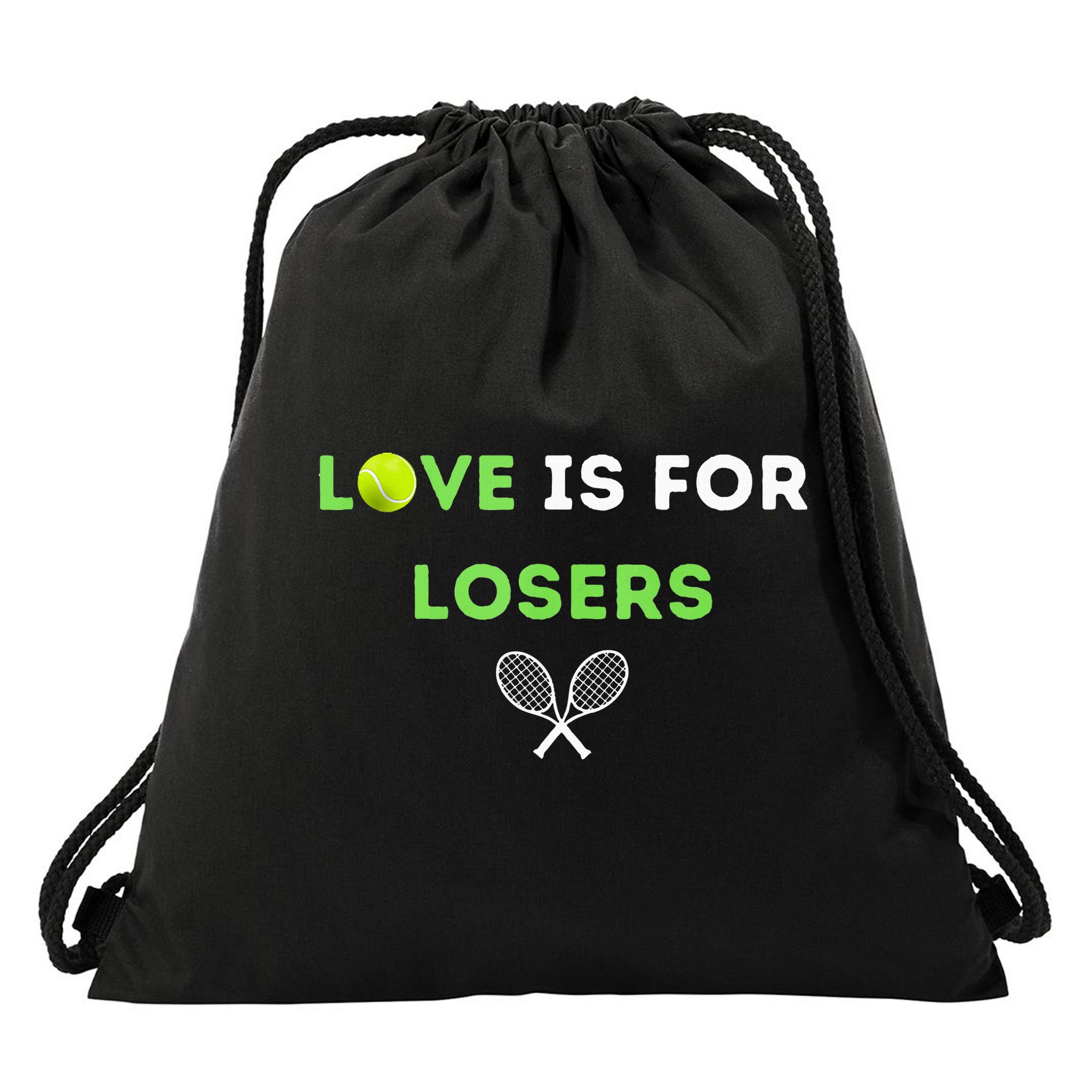 Love Is For Losers Tennis Drawstring Bag