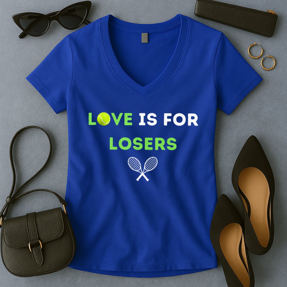 Love Is For Losers Tennis Women's V-Neck T-Shirt