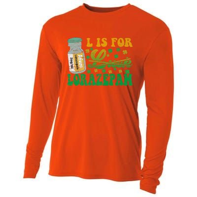 L Is For Lorazepam St Patrick's Day Nurse Pharmacist Crna Cooling Performance Long Sleeve Crew