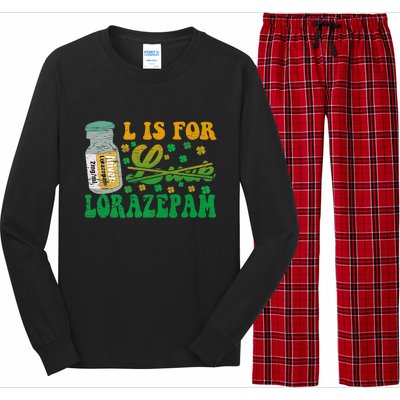 L Is For Lorazepam St Patrick's Day Nurse Pharmacist Crna Long Sleeve Pajama Set