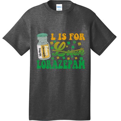 L Is For Lorazepam St Patrick's Day Nurse Pharmacist Crna T-Shirt