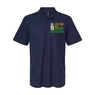 L Is For Lorazepam St Patrick's Day Nurse Pharmacist Crna Softstyle Adult Sport Polo