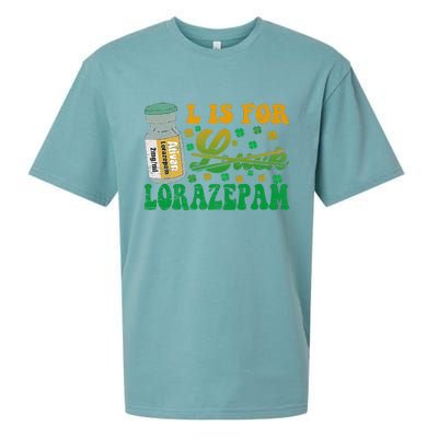 L Is For Lorazepam St Patrick's Day Nurse Pharmacist Crna Sueded Cloud Jersey T-Shirt