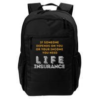 Life Insurance Financial Literacy Saying Financial Advisor Daily Commute Backpack