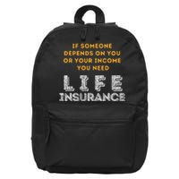 Life Insurance Financial Literacy Saying Financial Advisor 16 in Basic Backpack