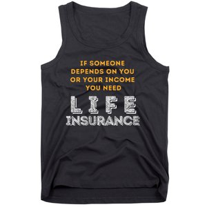 Life Insurance Financial Literacy Saying Financial Advisor Tank Top