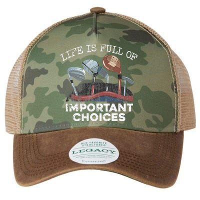 Life Is Full Of Important Choices Golf Funny Player Gift Legacy Tie Dye Trucker Hat