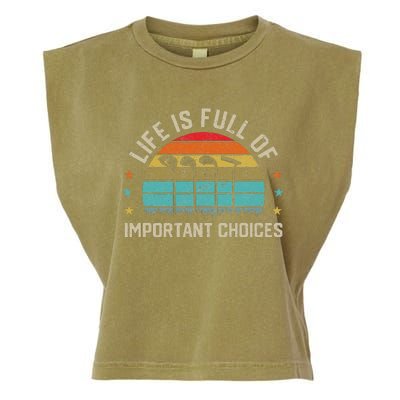 Life Is Full Of Important Choices Golf Golfer Player Sport Garment-Dyed Women's Muscle Tee