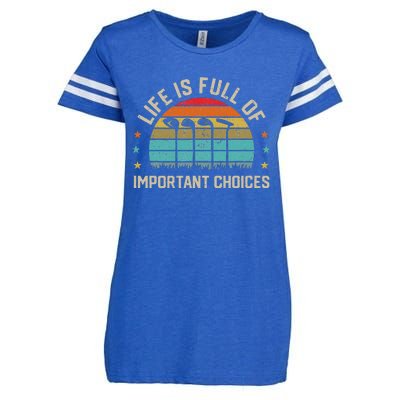 Life Is Full Of Important Choices Golf Golfer Player Sport Enza Ladies Jersey Football T-Shirt