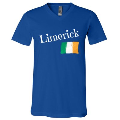 Limerick Ireland Flag Irish City Saint Patricks Day Gift V-Neck T-Shirt